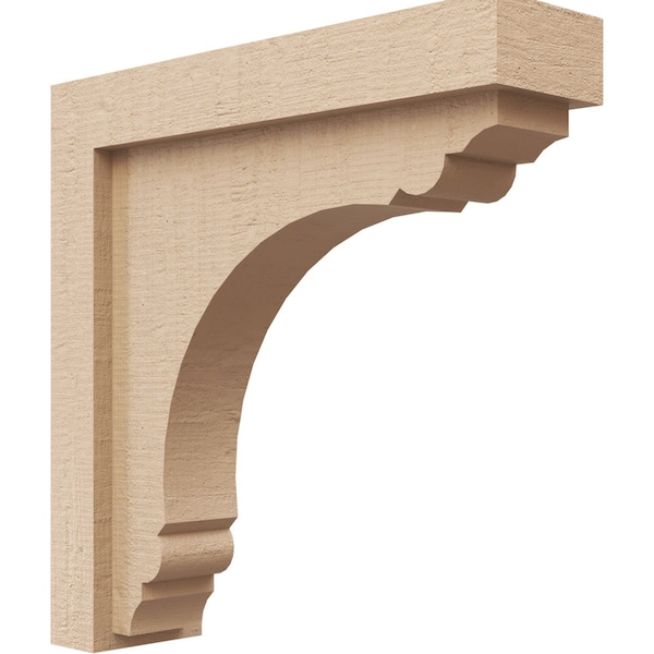 Ekena Millwork 3"W x 12"D x 12"H Thin Warren Rough Cedar Woodgrain TimberThane Corbel, Primed Tan CORUR03X12X12WARRCPR - main